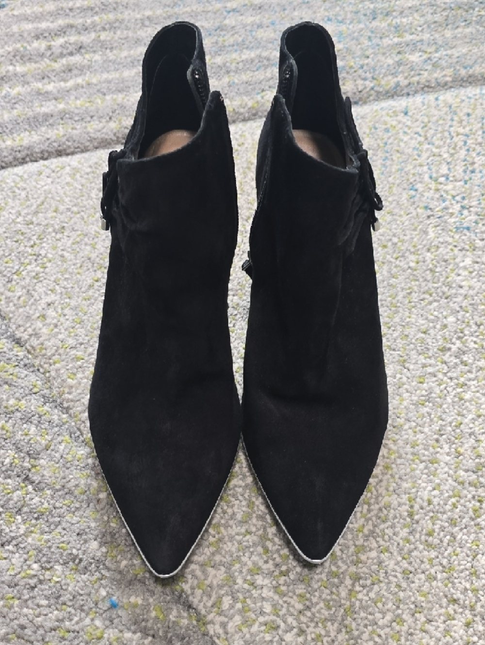 DKNY Black Suede Pointed-Toe Ankle Boots Size 9.5 - Picture 5 of 11